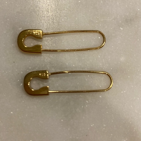 Gold plated paper clip earrings, 925 - Picture 5 of 5